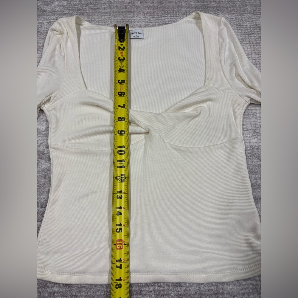 Aritzia Sunday Best Top Women’s M Sweetheart Neck Twisted Knot Front Cropped - Picture 5 of 9